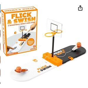 Flick & Swish Basketball Hook & Ring Game, Mini 2 Player Basketball Game